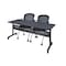Kobe Rectangle FlipTop Table, 72" W, 29" H, Laminate Top, Gray MKFTM7224GY23BK - alternate 1
